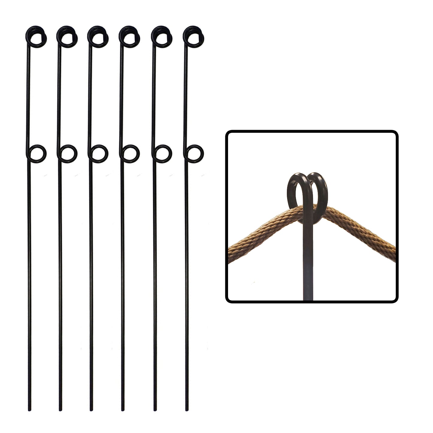 Rope Fence Pole - Set of 6