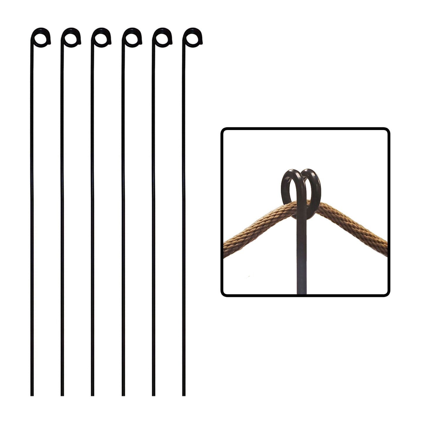 Rope Fence Pole - Set of 6