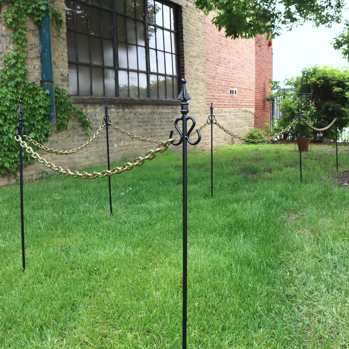 Greenstone Rope Pole Chain Fence Pole Set - Heavy Duty Steel Rope Fence Poles - Made in USA ...