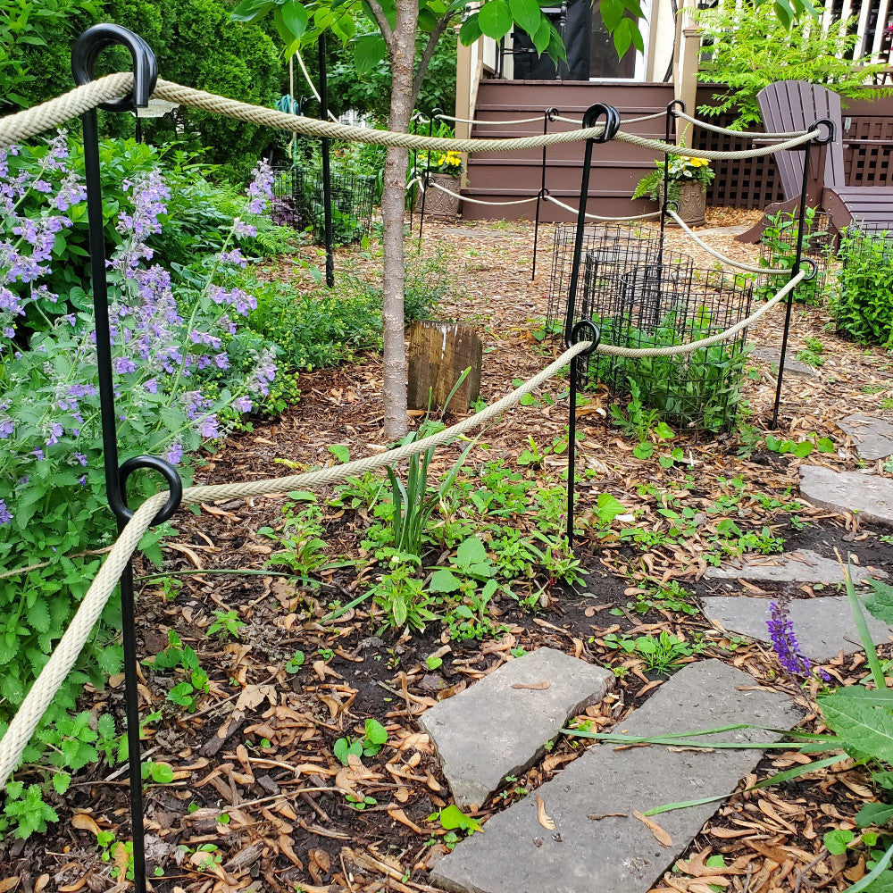 Rope Fence Pole Set - Heavy Duty Steel Rope Fence Poles - Made in USA ...