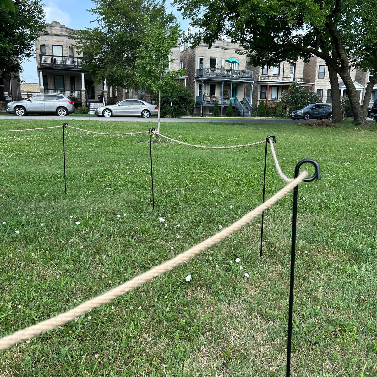 Rope Fence Pole Set - Heavy Duty Steel Rope Fence Poles - Made in USA ...