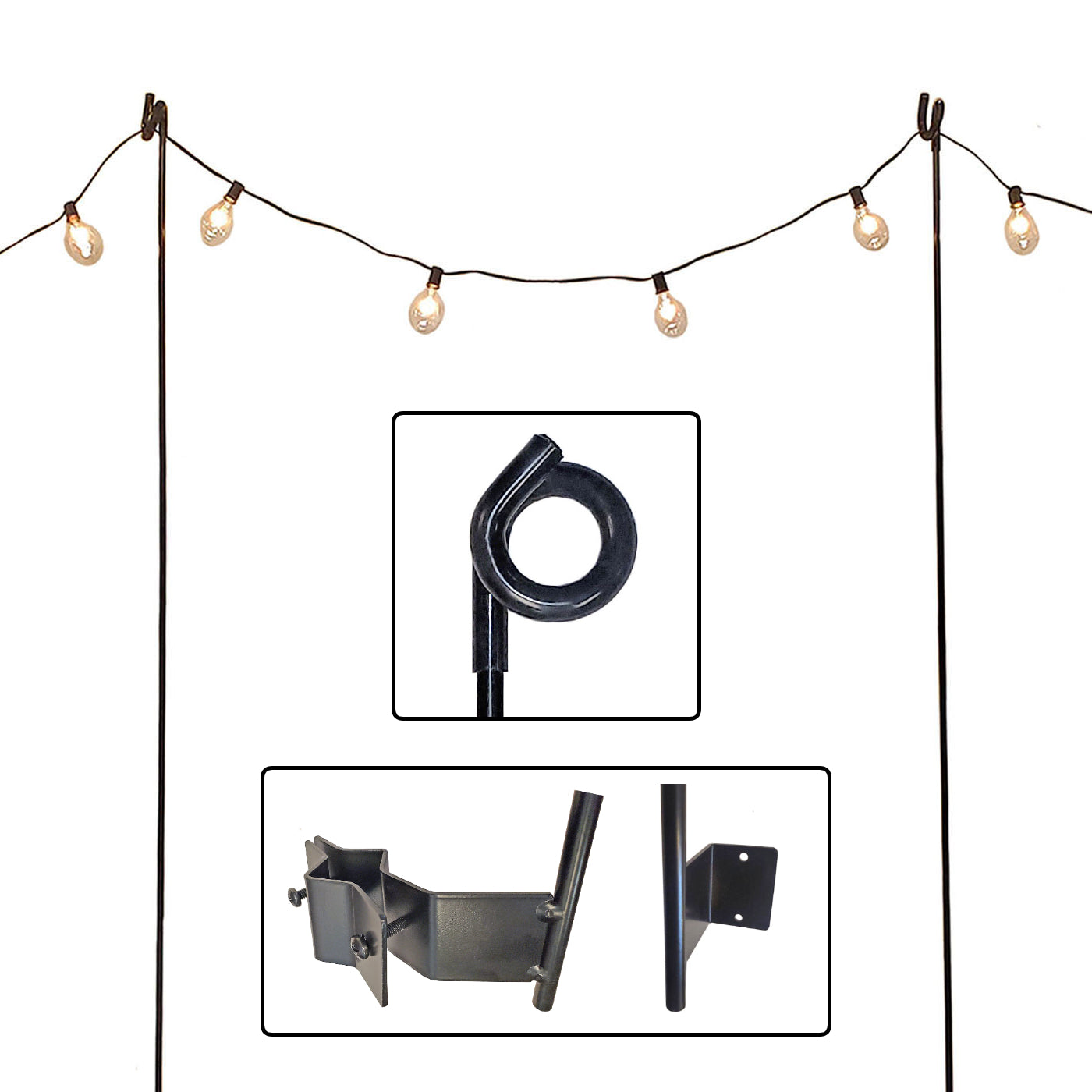 String Light Hardware String Light Pole - 6 pack - Made in USA – Erva